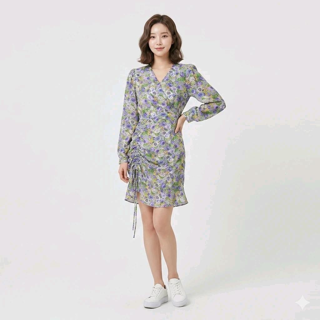 쉬폰 셔링 플라워 원피스 2