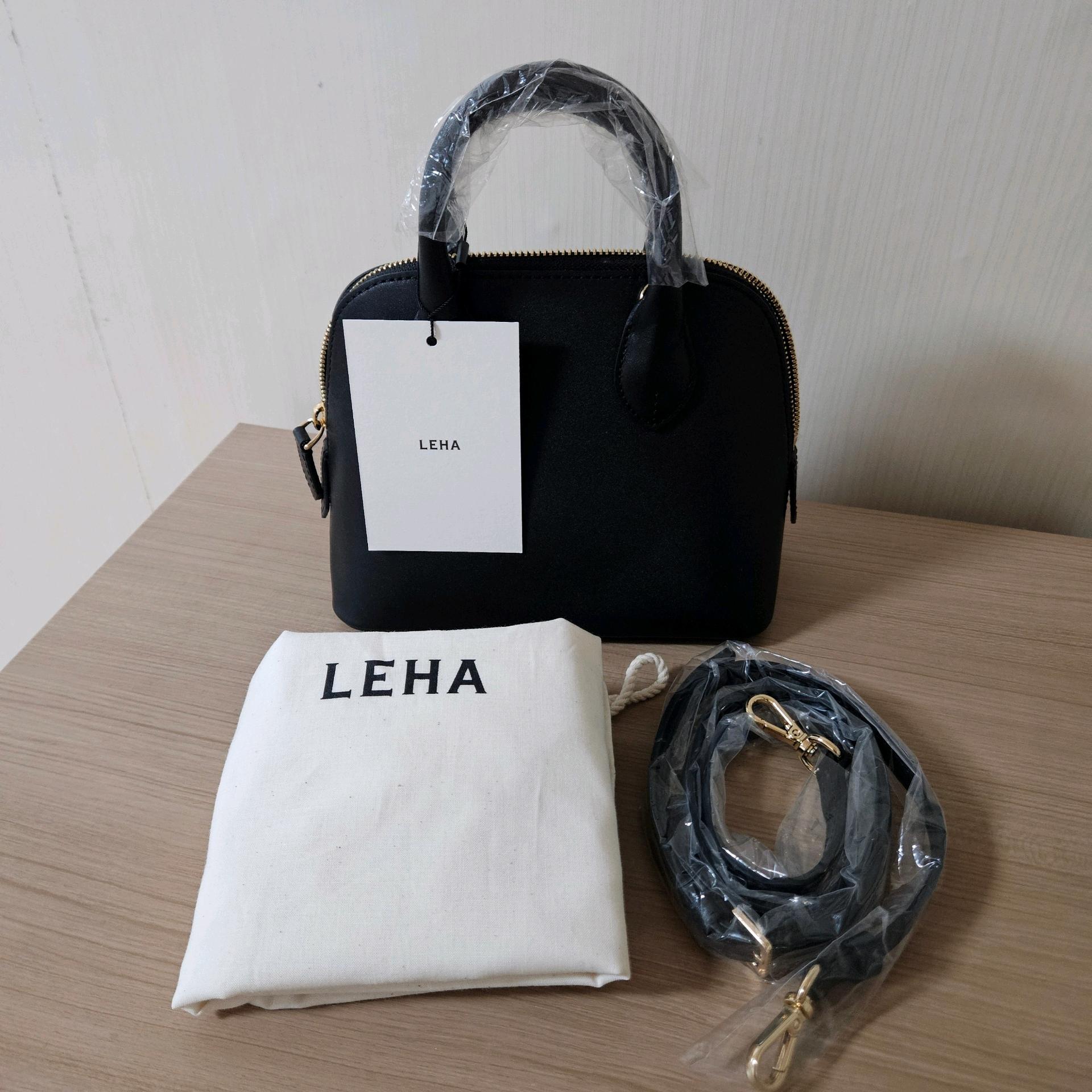 [새상품] LEHA 레하 천연가죽 블랙 토트 & 크로스백(정가38.5) 3