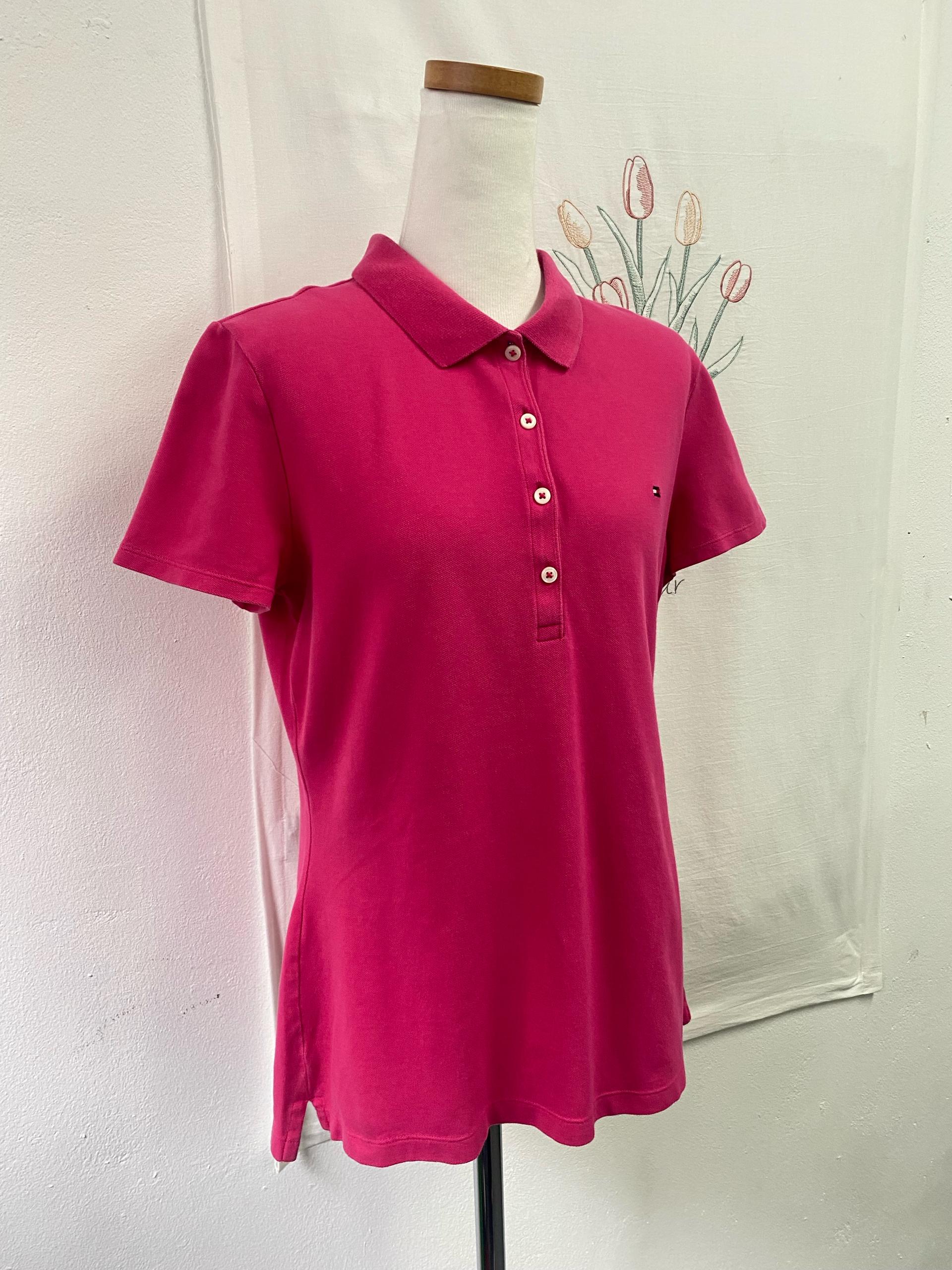 타미힐피거 핑크색 반팔 카라티셔츠 434 4