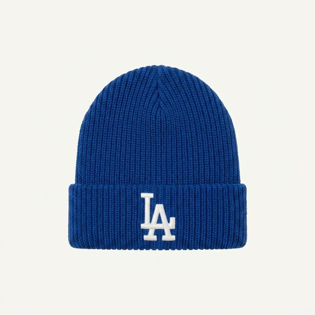 MLB LA 다저스 로고 니트 비니 블루 1