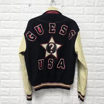 L 90s 게스 GUESS 올드스쿨 레더 바시티 자켓 점퍼 C747 5