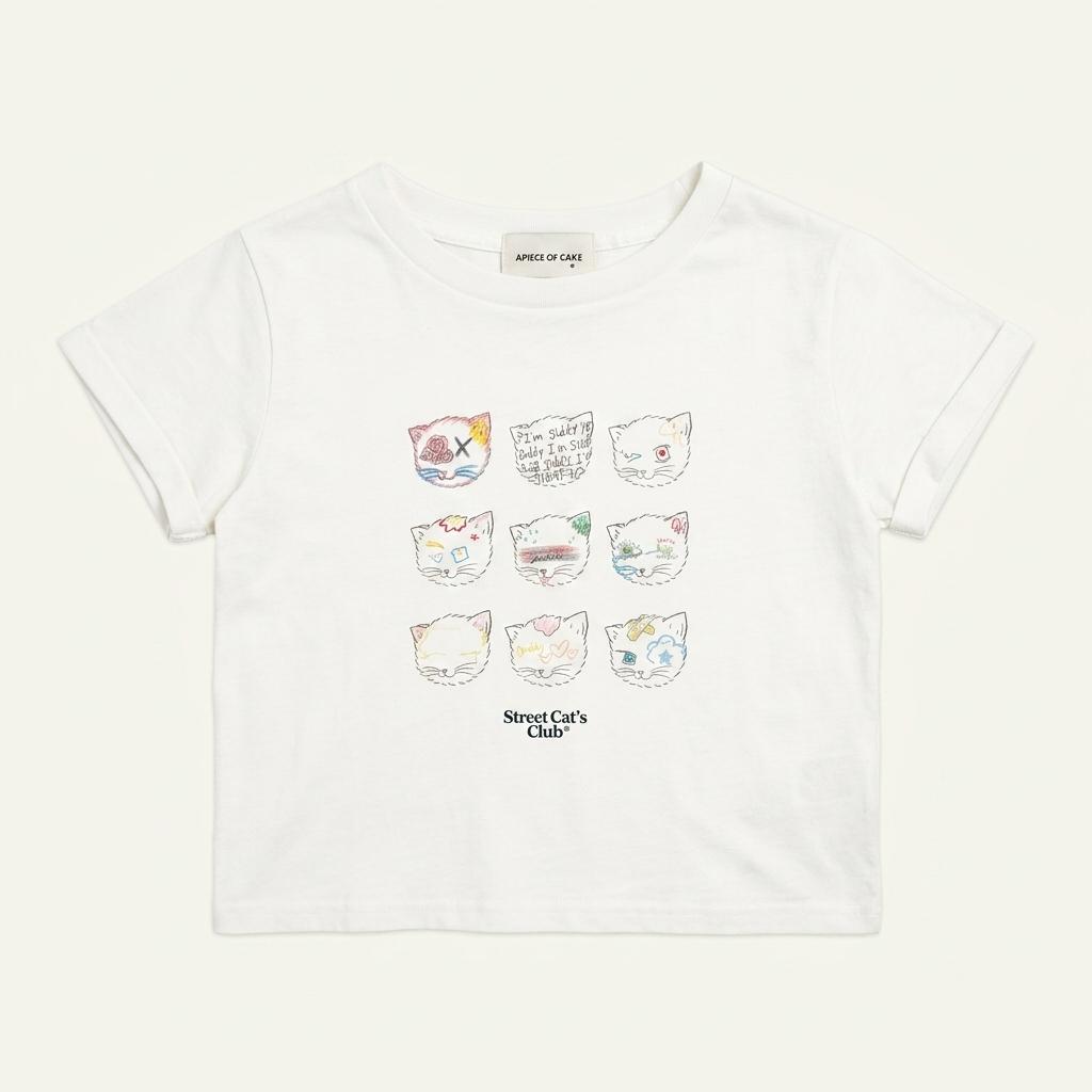 A PIECE OF CAKE 어피스오브케이크 고양이 반팔티 1
