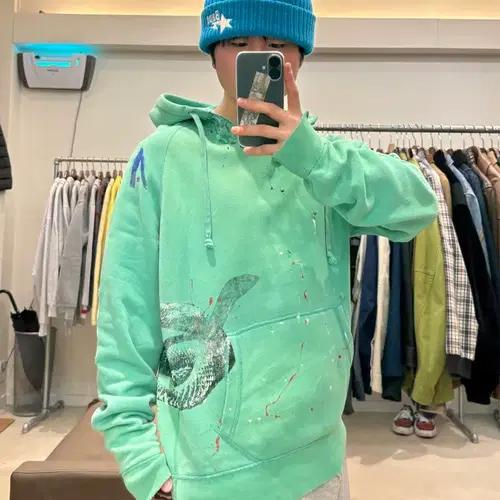 폴로 랄프로렌 넥 트임 디스트레스드 페인팅 후드티 9