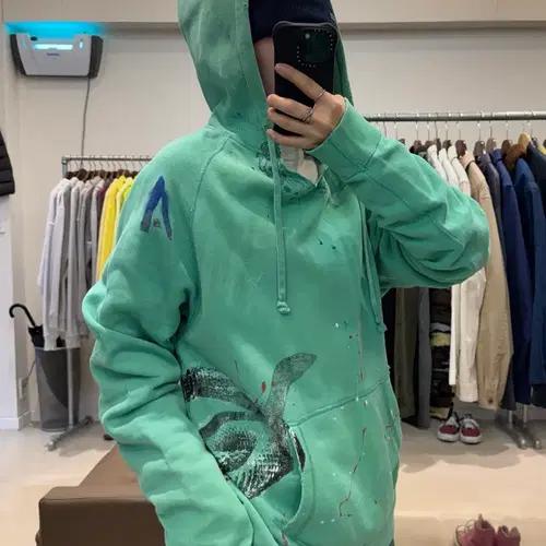 폴로 랄프로렌 넥 트임 디스트레스드 페인팅 후드티 8