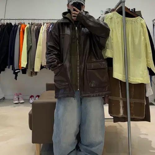 아디다스 90s 데상트 올드스쿨 비건 레더 자켓 9