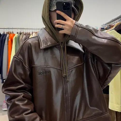 아디다스 90s 데상트 올드스쿨 비건 레더 자켓 11