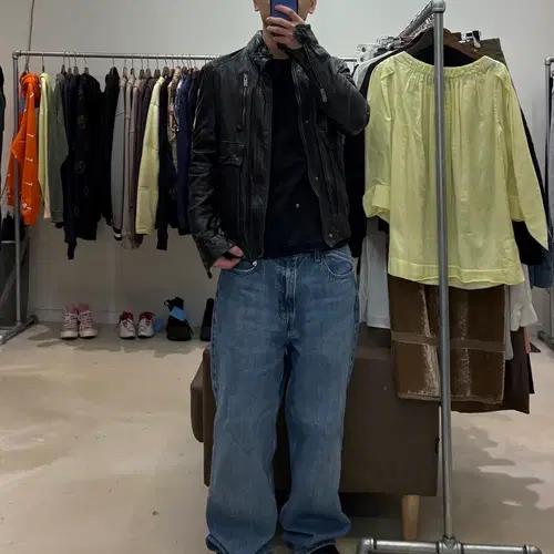 질스튜어트 뉴욕 브러쉬드 레더 자켓 10