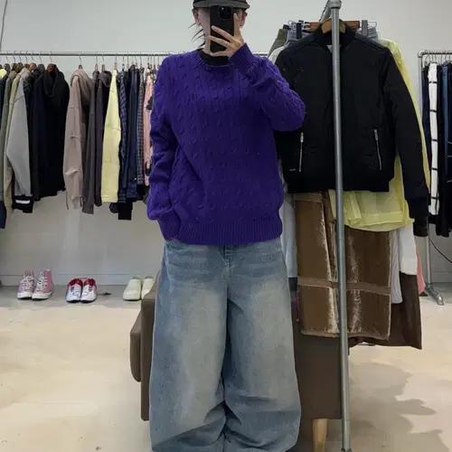 폴로 랄프로렌 꽈배기 니트 퍼플 5