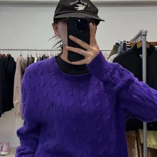 폴로 랄프로렌 꽈배기 니트 퍼플 7