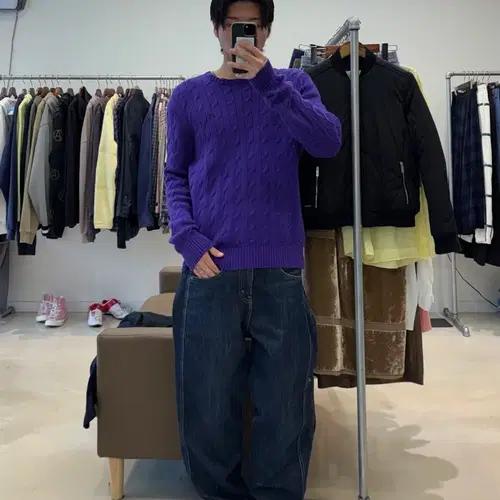 폴로 랄프로렌 꽈배기 니트 퍼플 8