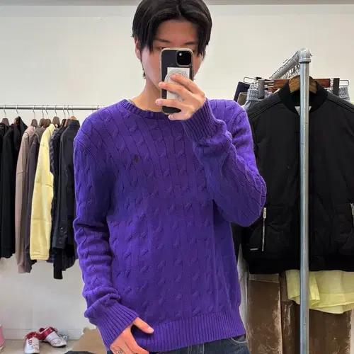 폴로 랄프로렌 꽈배기 니트 퍼플 9