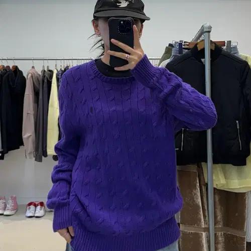 폴로 랄프로렌 꽈배기 니트 퍼플 6