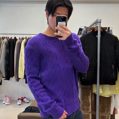 폴로 랄프로렌 꽈배기 니트 퍼플 10
