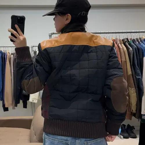 디스퀘어드2 레더배색 타탄체크 퀼팅 블루종 7