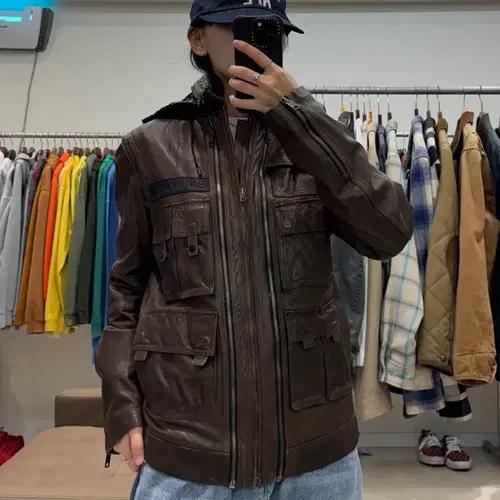 솔리드 옴므 멀티 포켓 레더자켓 7