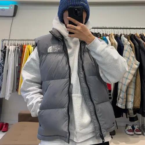 노스페이스 700 눕시 라이트그레이 패딩 베스트 9