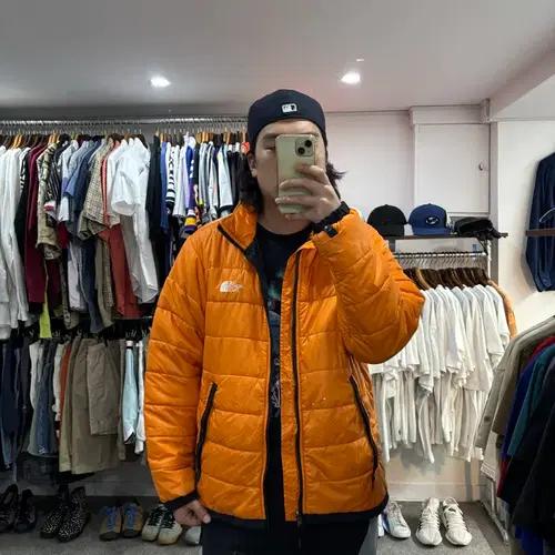 노스페이스 경량 패딩 오렌지 9
