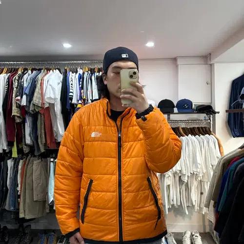 노스페이스 경량 패딩 오렌지 10