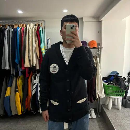(L) 네이버후드 블랙 체스트 패치 롱 가디건 8