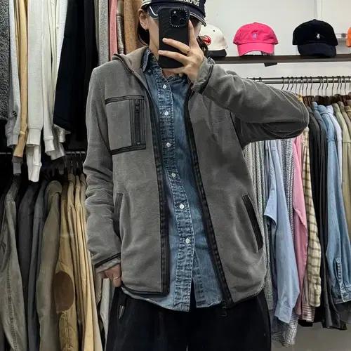 00s 아르마니 익스체인지 플리스 레더 후드집업 7