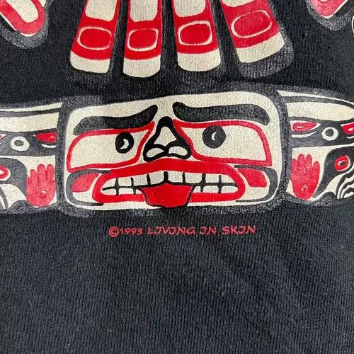 빈티지 1993 Living in Skin 토템 후드티 4