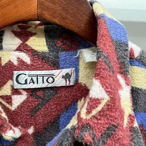 빈티지 Gatto 아즈텍패턴 울 셔츠 4