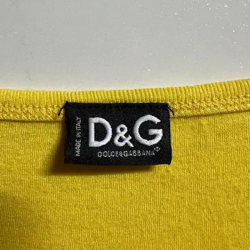 Y2k D&G 옐로우 프린팅 긴팔 티셔츠 5