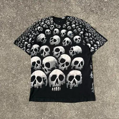 vintage 1992 Liquid Blue Skull Tshirt 2