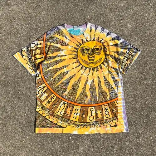 90s Liquid Blue Sun&Moon T-shirt 3