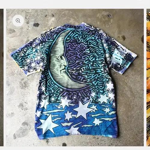 90s Liquid Blue Sun&Moon T-shirt 7