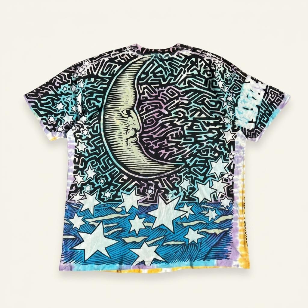 90s Liquid Blue Sun&Moon T-shirt 1