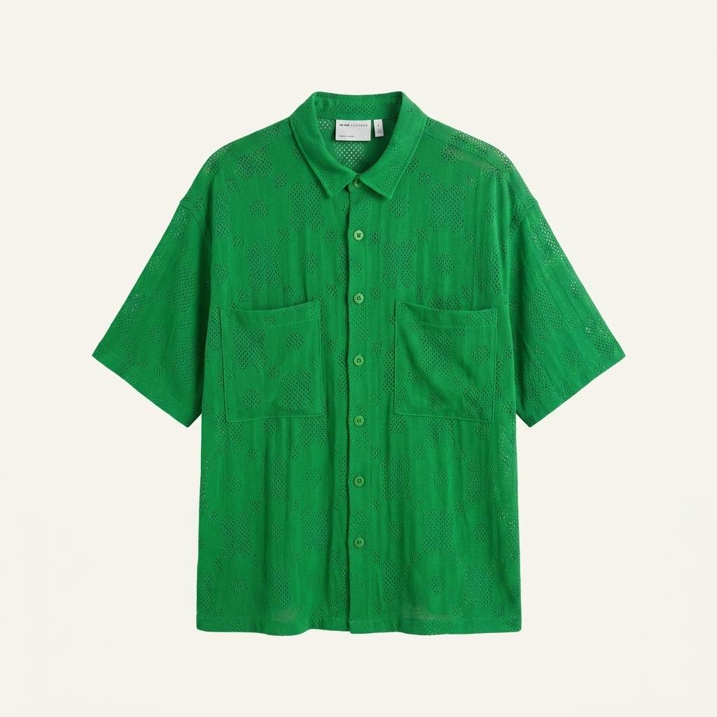 ASOS 아소스 펀칭 반팔 남성 가디건 (GREEN) XL 1