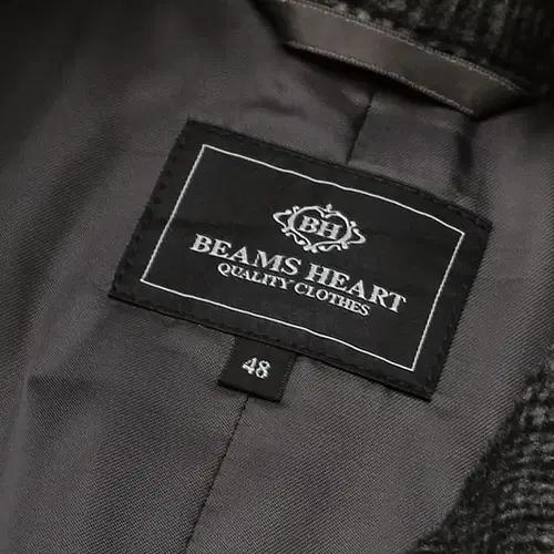 빔즈 하트 [Beams Heart] 그레이 글렌 체크 후드 자켓 9