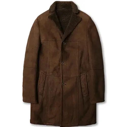 엠메띠 [Emmeti] 브라운 양가죽 스웨이드 오리지널 시어링 롱 코트 2