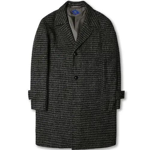 링자켓 [Ring Jacket RJ] 울 알파카 모헤어 실크 체크 코트 2