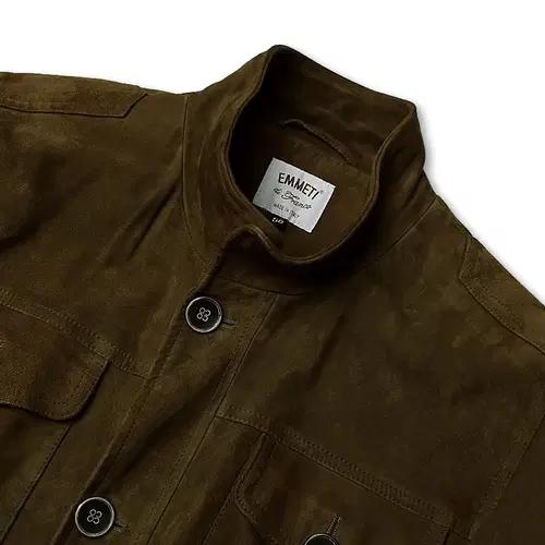 엠메띠 [Emmeti] 피렌체 카키 염소 가죽 스웨이드 럭셔리 필드 자켓 3