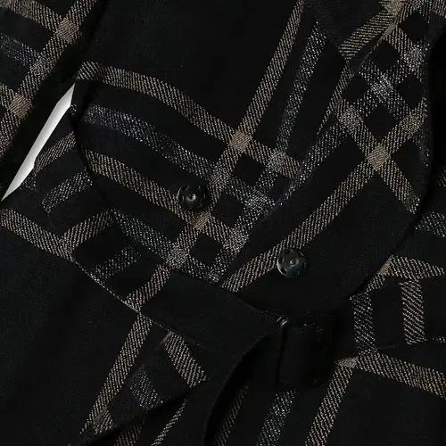 딸리아또레 [Tagliatore] 볼드윈 코튼 블렌드 체크 벨티드 코트 5