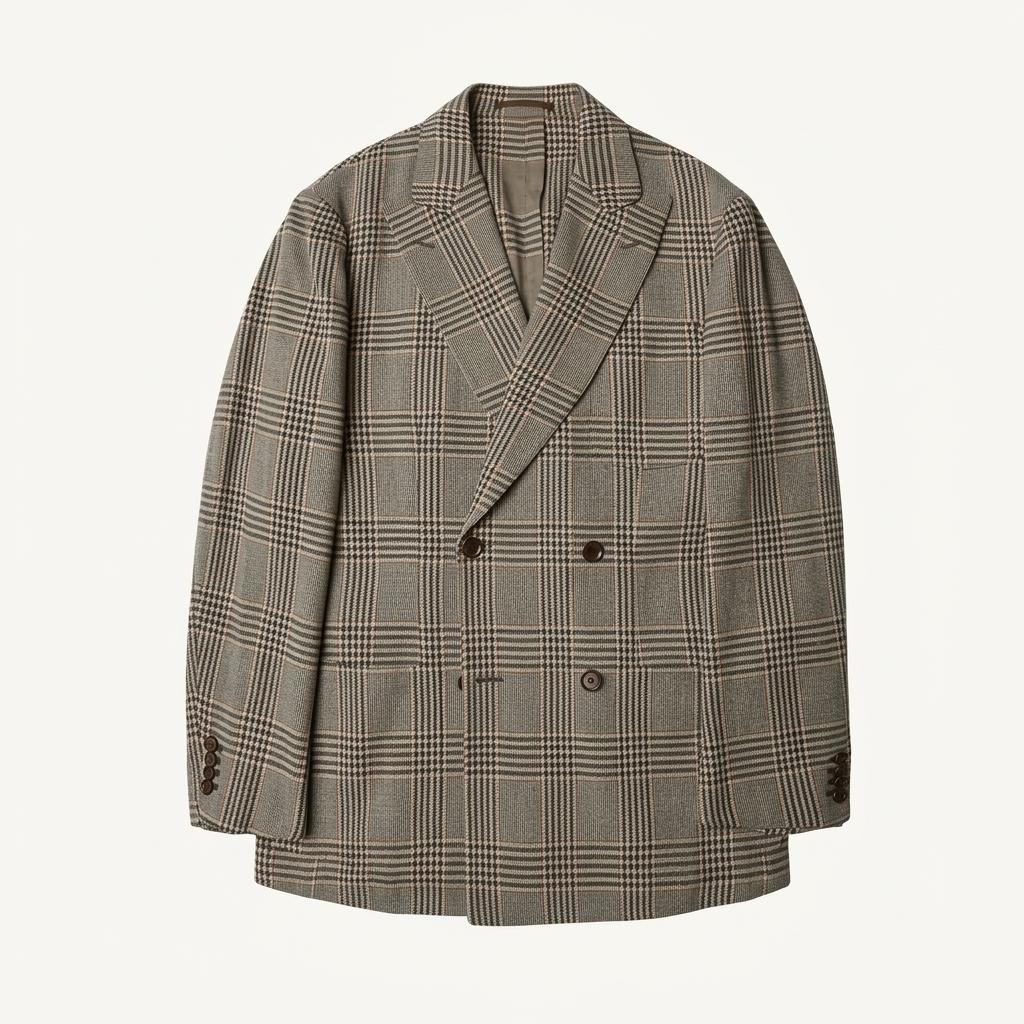 링자켓 [Sartoria Ring] 울 글렌체크 더블자켓 For 란스미어 1