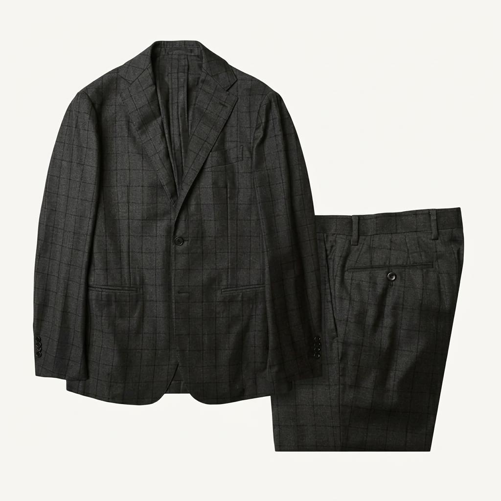 링자켓 [Ring Jacket] 블랙 라벨 울 체크 재팬 나폴리 수트 1