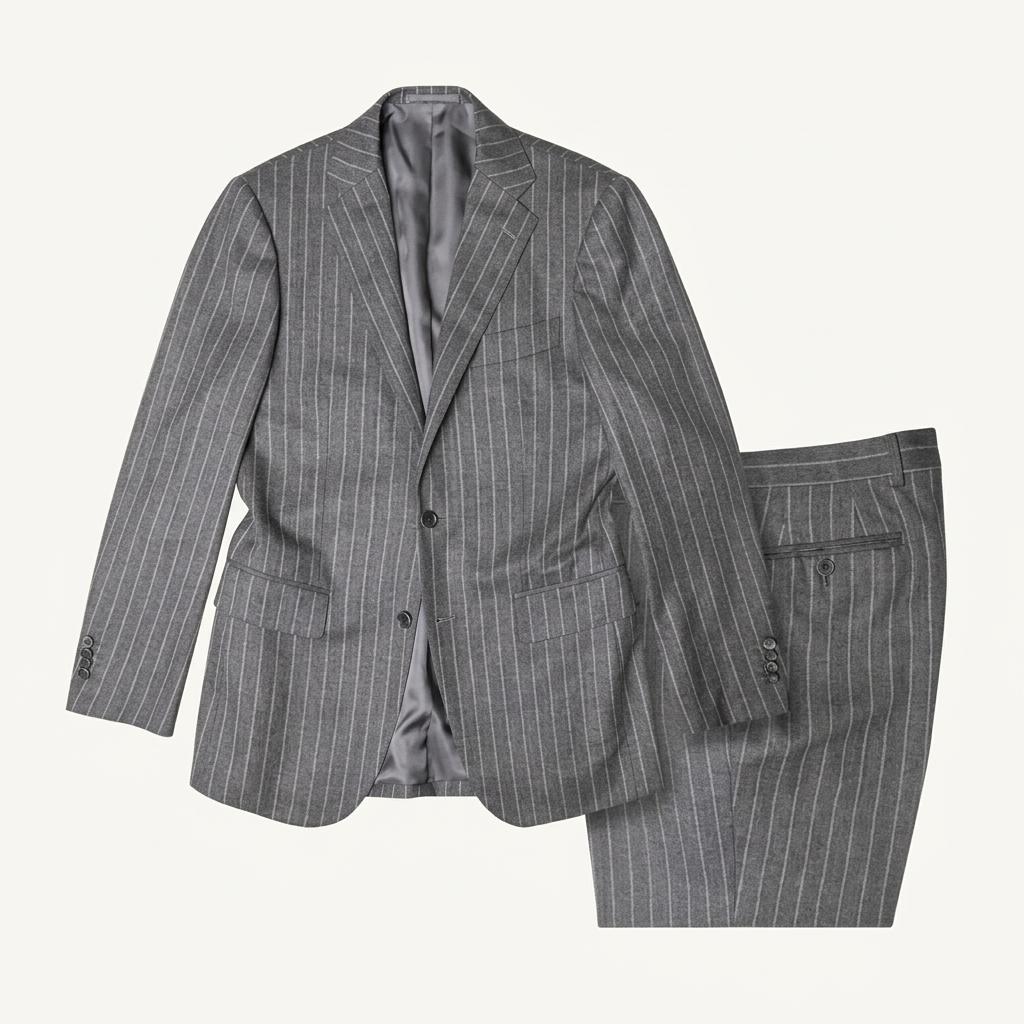빔즈 에프 [Beams F] 그레이 스트라이프 울 F/W 수트 1