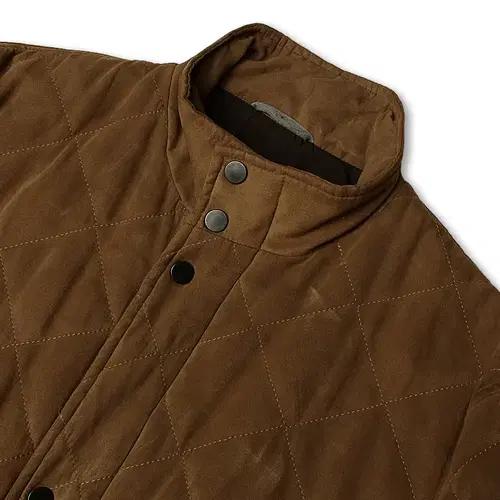 꼬르넬리아니 [Corneliani] 카멜 스웨이드 퀼팅 하프 코트 자켓 3
