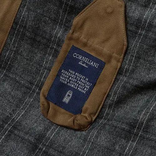 꼬르넬리아니 [Corneliani] 카멜 스웨이드 퀼팅 하프 코트 자켓 8