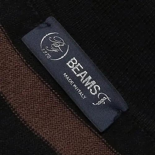 빔즈 에프 [Beams F] 바움 울레 코튼 스트라이프 오픈칼라 니트 6
