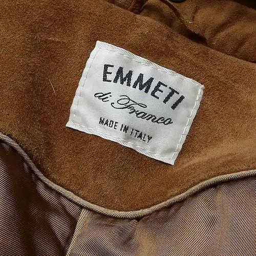 엠메띠 [Emmeti] 무통 카멜 염소 가죽 스웨이드 벨트 더블 코트 9