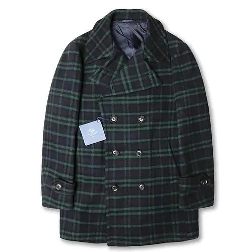 링자켓 [Ring Jacket RJ] 체크 울 클래식 캐주얼 피코트 2