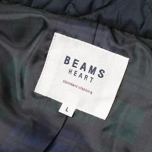 빔즈 하트 [Beams Heart] 네이비 후드 퀼팅 롱 자켓 코트 6