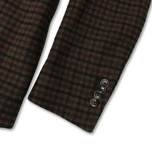 라르디니 [Lardini] 빈티지 클래식 체크 코튼 이태리 자켓 브라운 4