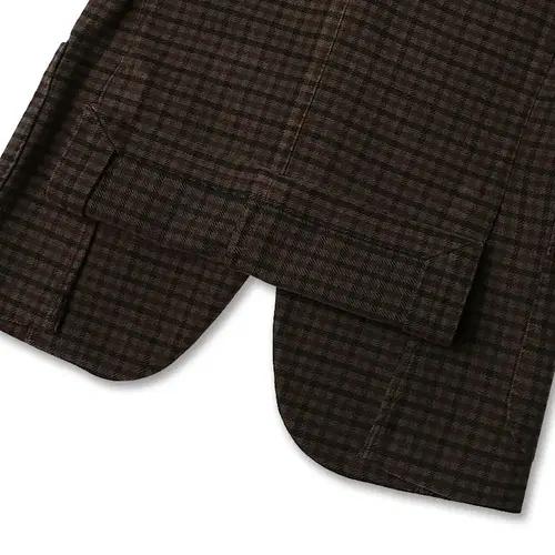 라르디니 [Lardini] 빈티지 클래식 체크 코튼 이태리 자켓 브라운 5