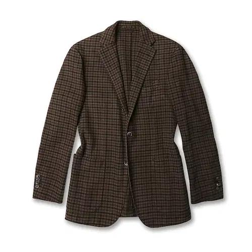 라르디니 [Lardini] 빈티지 클래식 체크 코튼 이태리 자켓 브라운 2