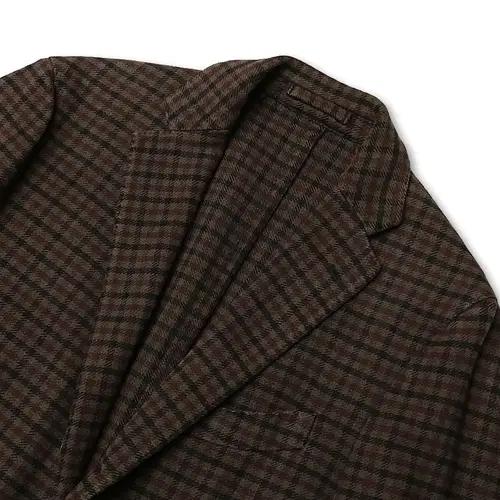 라르디니 [Lardini] 빈티지 클래식 체크 코튼 이태리 자켓 브라운 3